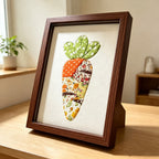 Floral Patchwork Carrot Fabric Art