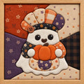 Halloween Ghost Fabric Art — Pumpkin Hug