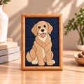 Happy Golden Puppy Fabric Art