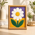 White Daisy Fabric Art